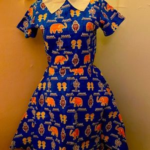 African print collar dress